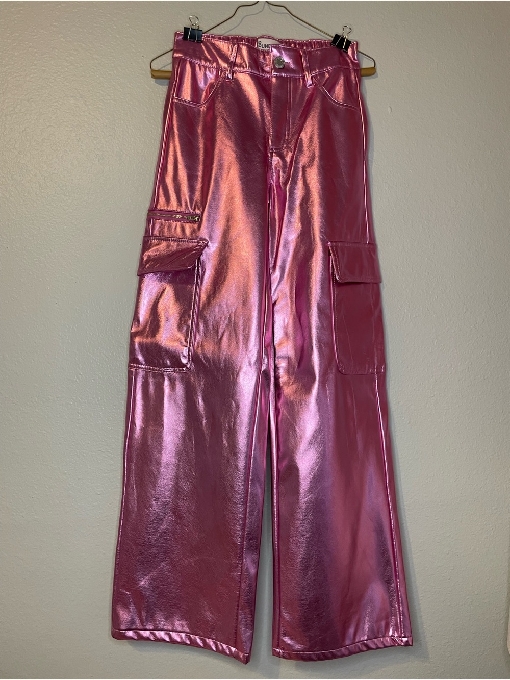 No Boundaries Metallic Pink Cargo Pants